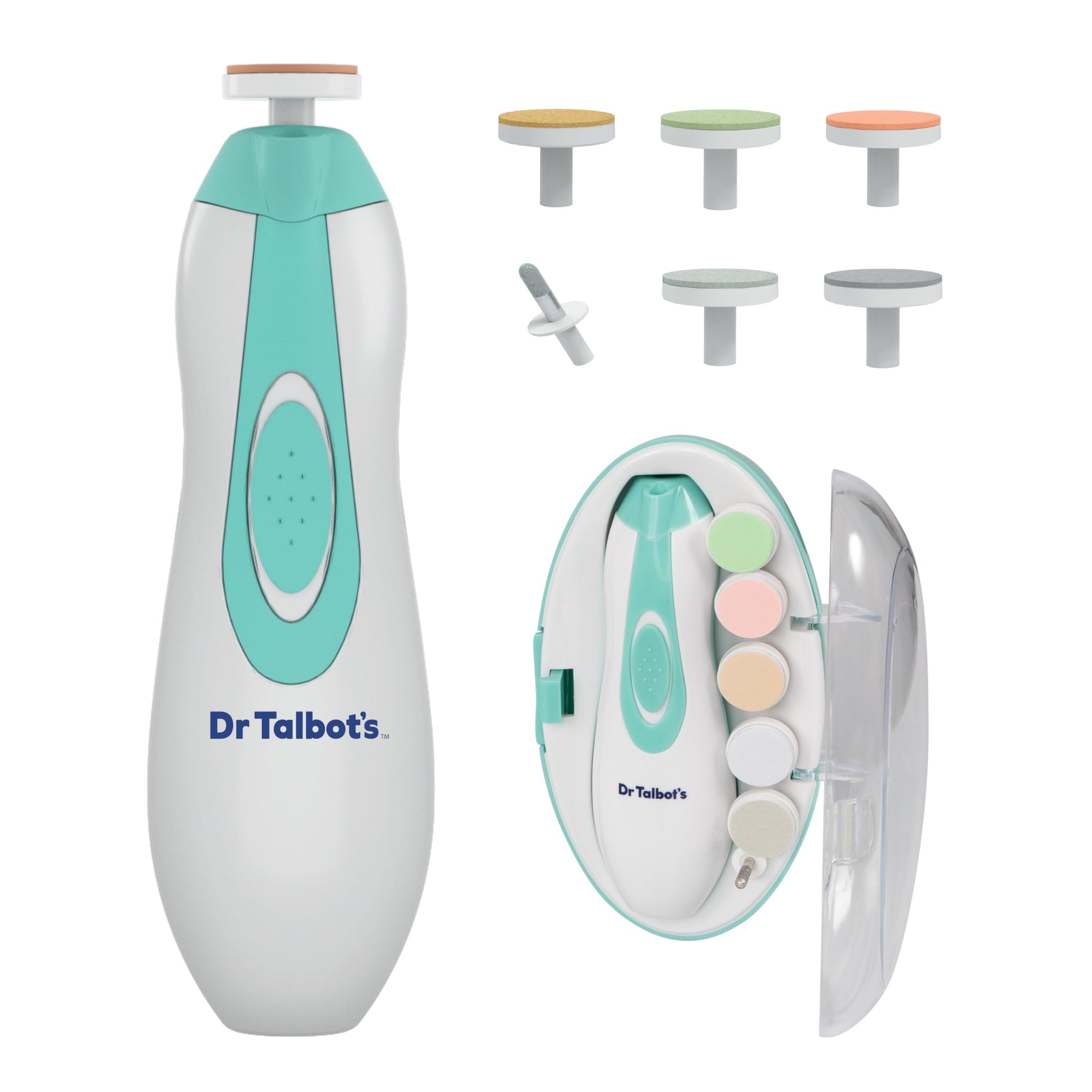 Dr. Talbot'S Electric Nail Trimmer For Babies - Baby Nail File With Led Light And Storage Case - 3+ Months