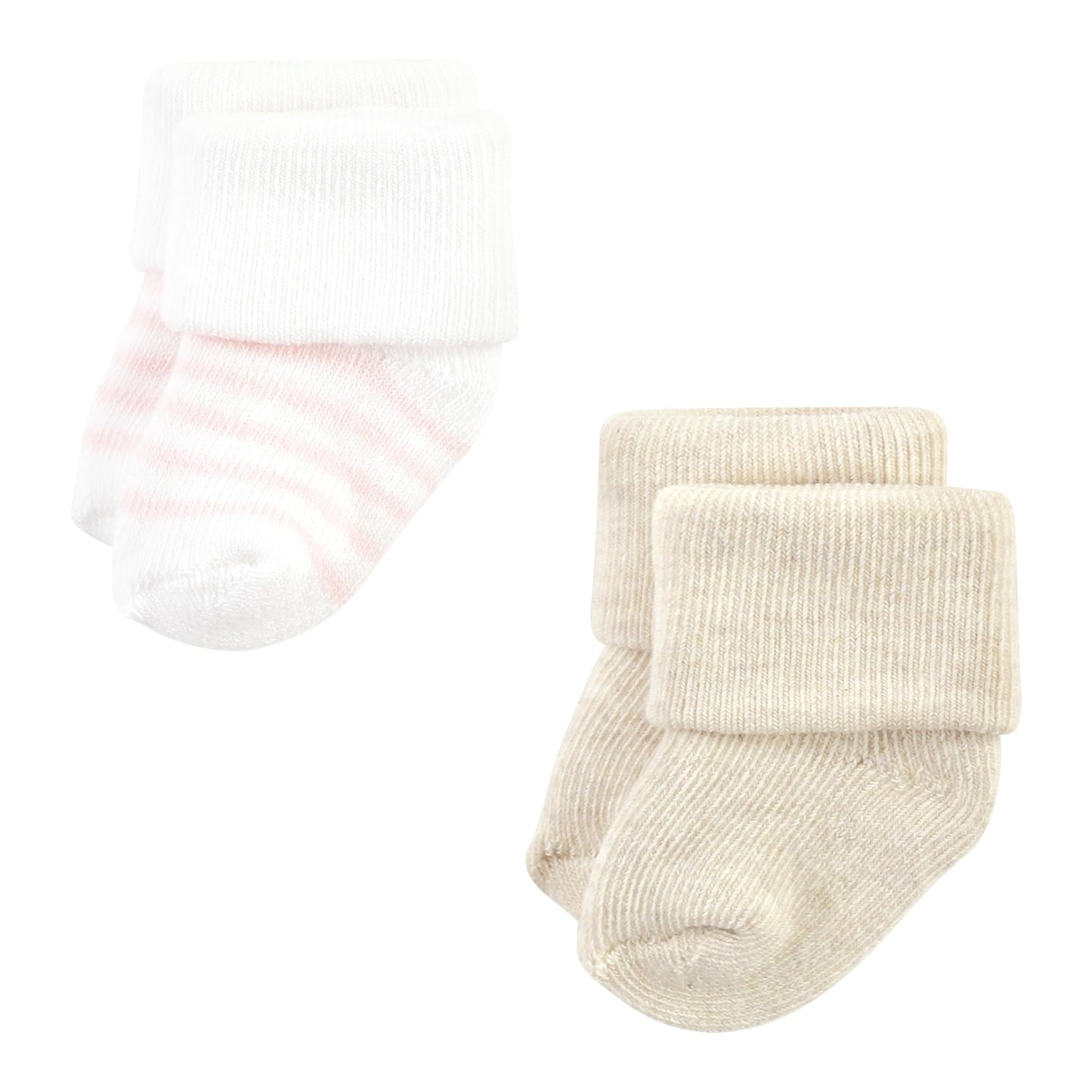 Hudson Baby Unisex Baby Cotton Rich Newborn And Terry Socks, Mauve Taupe, 0-6 Months