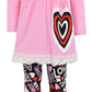 Unique Baby Girls Valentines Day Outfit Layered Heart Toddler Lace Trim Legging Set (5 Years, Pink)