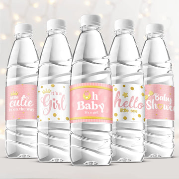 80 Pieces Baby Shower Water Bottle Labels Shower Water Bottle Stickers Wrappers Waterproof Baby Shower Labels For Baby Shower Pa