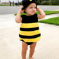 Visgogo Baby Boy Girl Halloween Pumpkin Romper Bodysuit+Hat+Shoes 3Pcs Outfit Costumes (D-Bee, 12-18 Months)