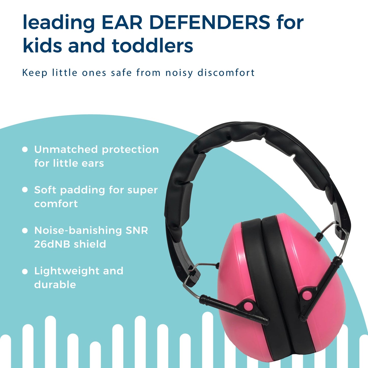Banz Kidz Earmuffs 2 Years & Older - Petal Pink - Loud Noise Cancelling Kids Headphones & Toddler Ear Muffs, Size Adjustable