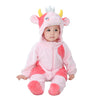 Tonwhar Unisex Baby Animal Halloween Costume Kid'S And Toddler'S Autumn Winter Outfits Jumpsuit (3-4 T,Pink Cow)
