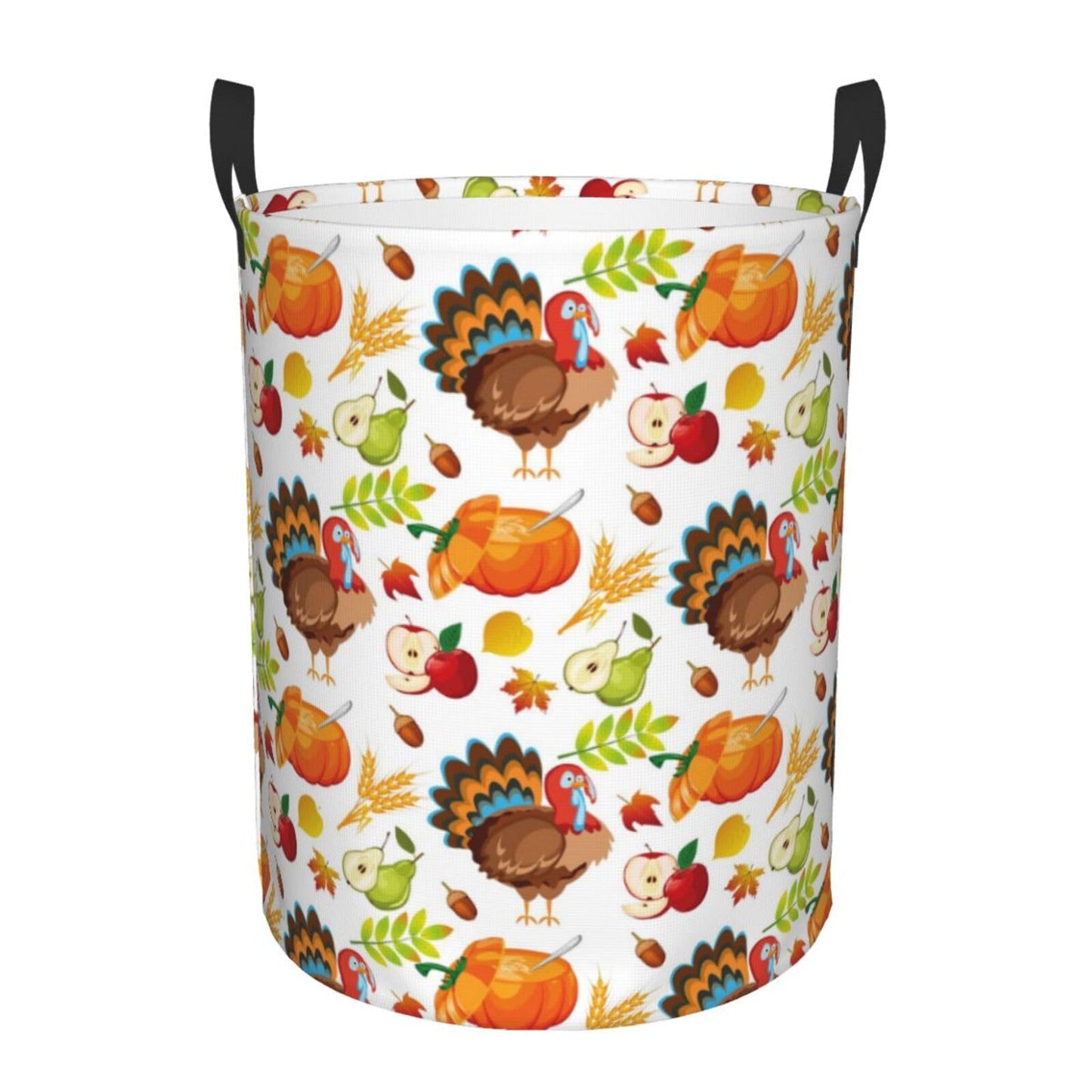 Pevtufa Thanksgiving Turkey Foldable Laundry Basket Organizer,Fabric Clothes Toy Storage Basket Nursery Hamper Storage Bin For H
