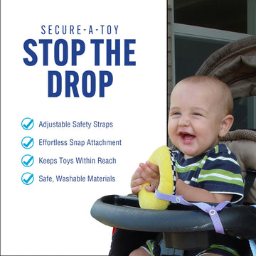 Baby Buddy Secure-A-Toy, Adjustable Pacifier And Teether Strap For Stroller, Highchair, And Car Seat, Assorted Boy Colors, 4 Pac