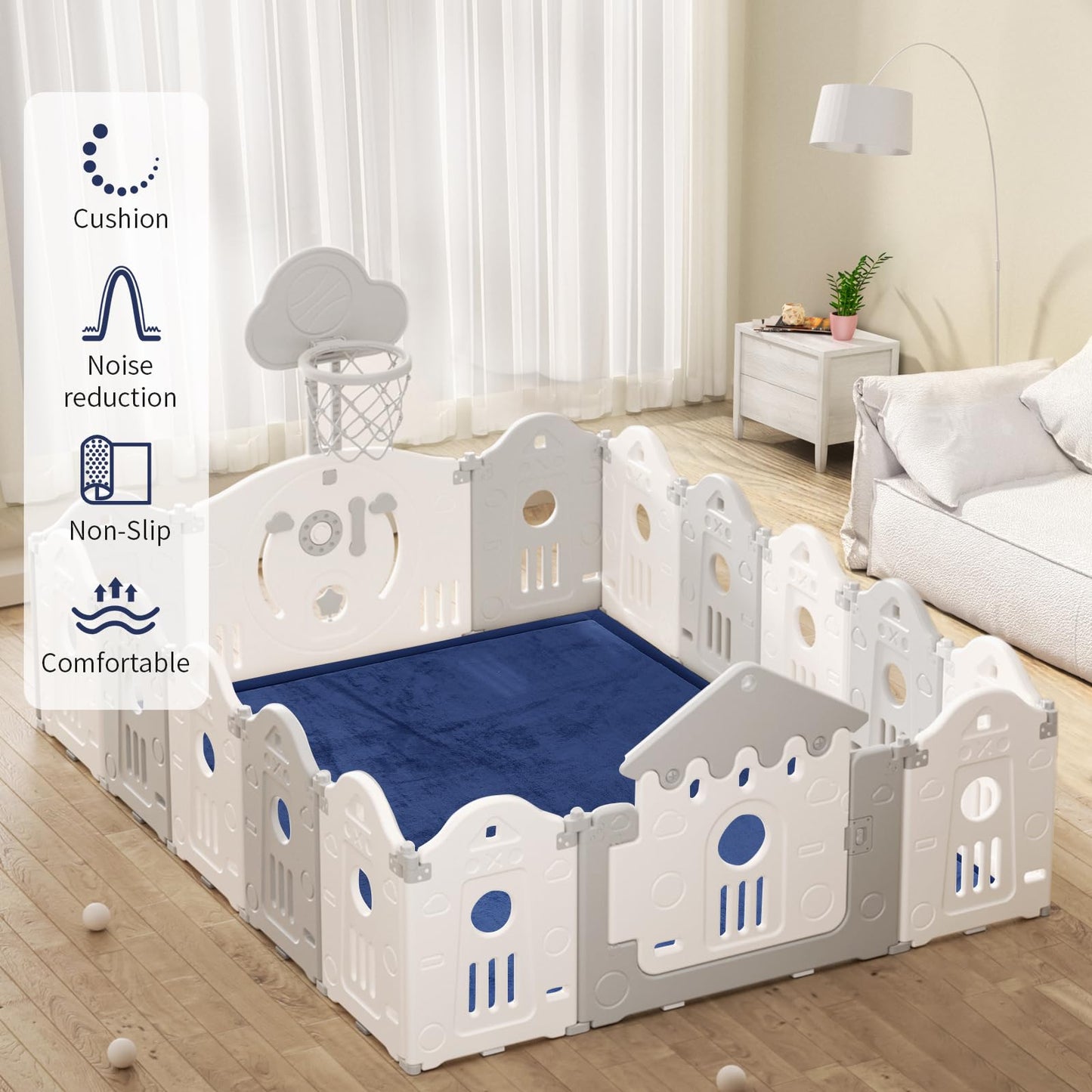 Acomopack Baby Play Mat For Floor 1.3' Thick Memory Foam Play Mat 39'  59' Tummy Time Crawling With Non-Slip Bottom For Livin