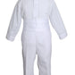 Baby Boys Formal White Poly Cotton 5 Piece Classic Tux Set With Tail - 6M
