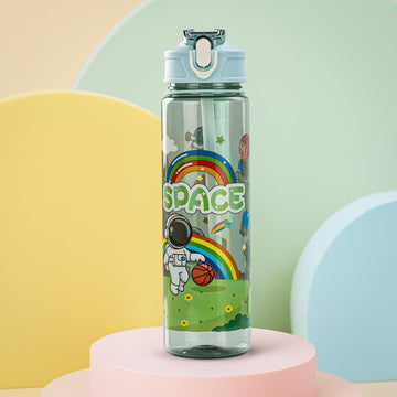 Baybee Galaxy Kids Water Bottle 800Ml | Leak-Proof Baby Sipper Bottle With Flip Lock Lid & Silicone Straw | Bpa-Free School Wate
