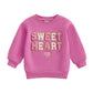 Zyhwshine Toddler Baby Girl Valentines Day Outfit Letter Embroidery Sweatshirt Crewneck Pullover Long Sleeve Sweater Clothes (Sw