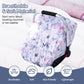 Car Seat Cover Baby, Infant Car Seat Cover With Mesh Window, Stretch Carseat Cover For Girls Boys, Soft Breathable Baby Carrier