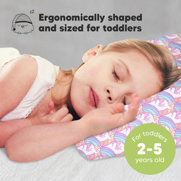 Toddler Pillow With Pillowcase - 13X18 My Little Dreamy Kids Travel Bed Pillows For Sleeping, Organic Cotton Small Pillowcase, S