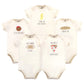 Touched By Nature Unisex Baby Organic Cotton Bodysuits, Pizza, 0-3 Months