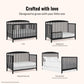 Dream On Me Jpma & Greenguard Gold Certified Odelle 5 In 1 Convertible Crib In Matte Black, Built Of Sustainable Pinewood, 3 Mat