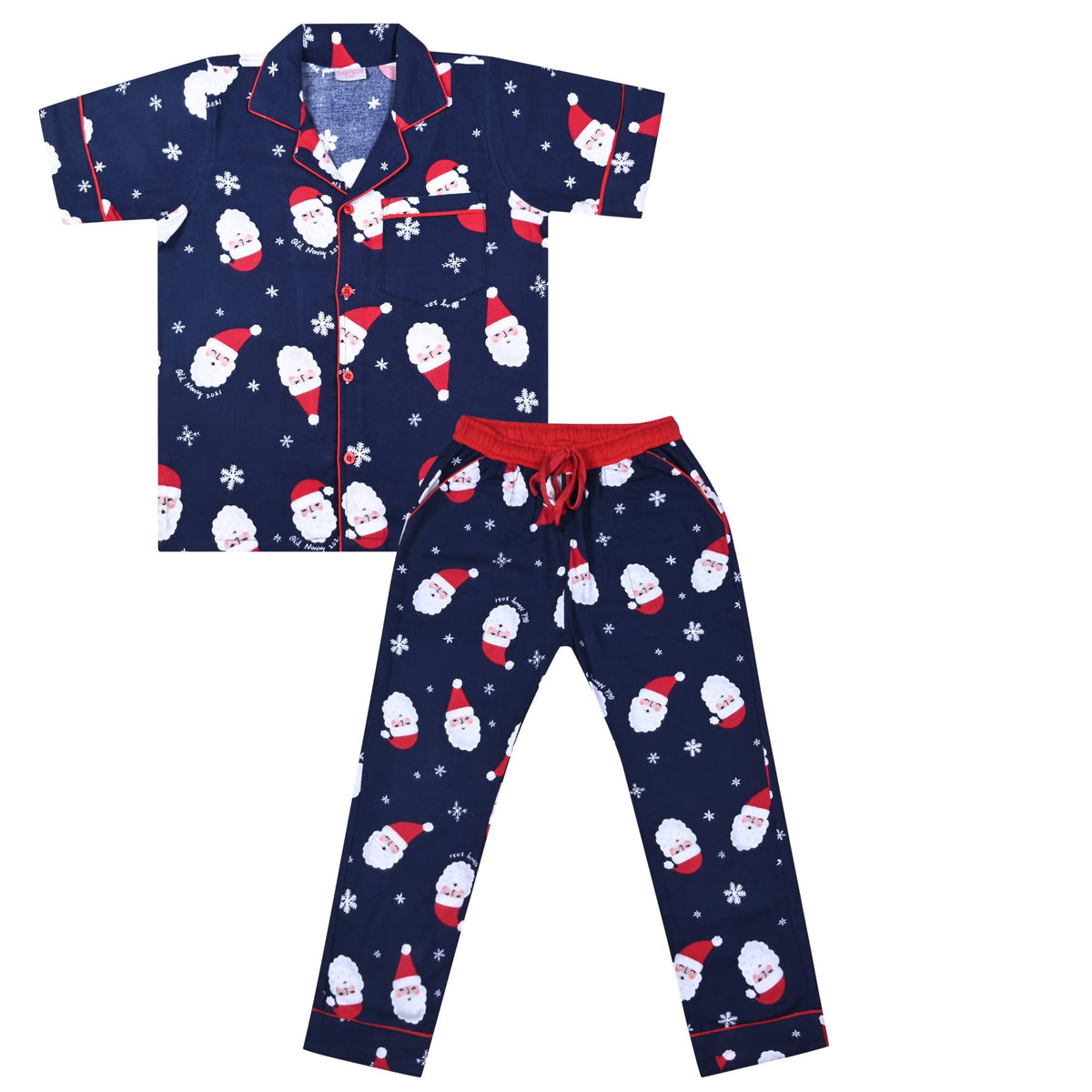 SHOPMOZO Unisex Pure Cotton Flannel Warm Short Sleeve kids Nightwear/Nightdress/Sleepsuit/Sleepwear/Night Suit for Boys and Girl