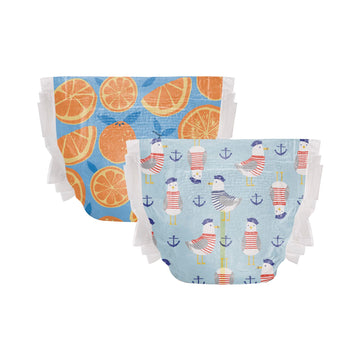 The Honest Company Clean Conscious Diapers | Plant-Based, Sustainable | Orange You Cute + Feeling Nauti | Club Box, Size 3 (16-2