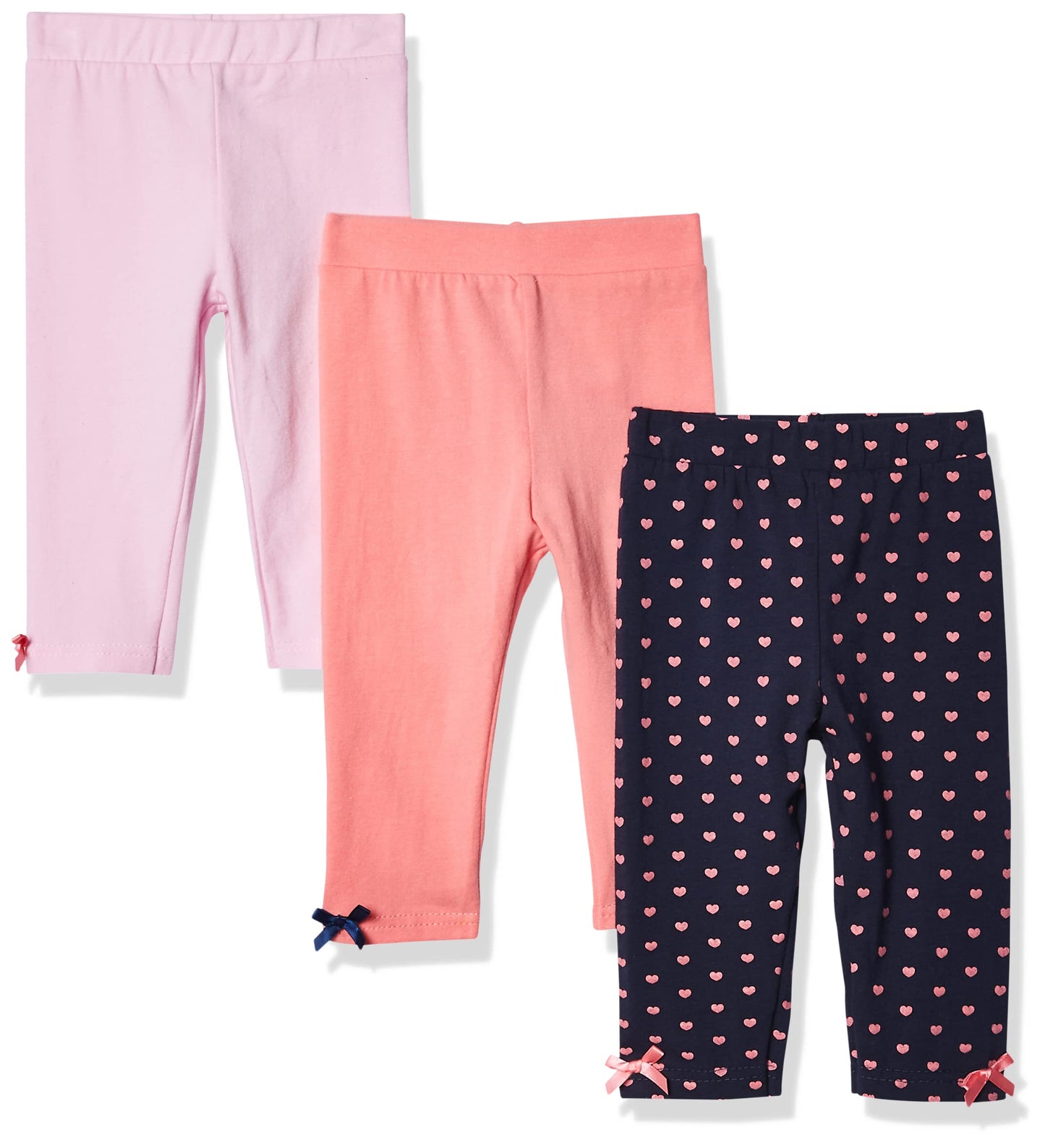 Hudson Baby Unisex Baby Cotton Pants and Leggings Hearts, 3 Toddler