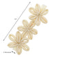 Baby Girl Headband With Three Lurex Tube Flowers- Ivory