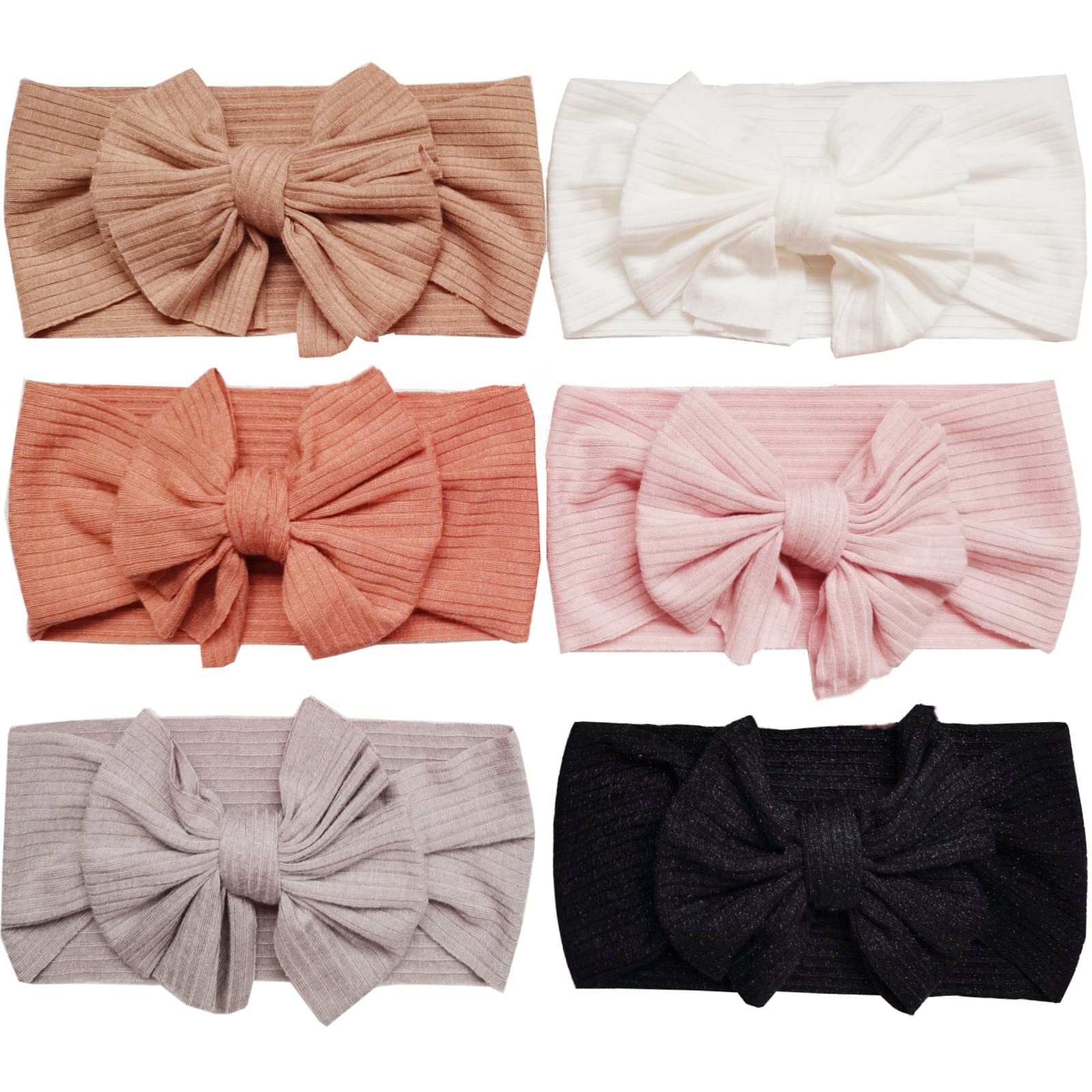 Hjiaruiky Baby Headbands Baby Girls Bows Headband Newborn Bow Handmade Soft Headbands With Bows Hairbands For Infant Toddler 6Pc