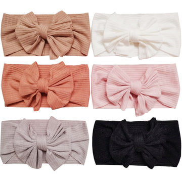 Hjiaruiky Baby Headbands Baby Girls Bows Headband Newborn Bow Handmade Soft Headbands With Bows Hairbands For Infant Toddler 6Pc