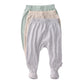 Butterblu Fallon 3-Pack Footed Pants 100% Organic Cotton Bottoms for Baby Boys & Girls, Seafoam, 6-9 Months