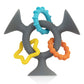 Nuby Silly Three Prong Interactive Suction Toy with Colorful Rings, Gray