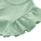 Lyxiof Girls Tutu Dress Casual Tulle Summer Solid Color Ruffle Sleeve Dress Green 130Cm