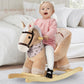 Rock My Baby Rocking Horse, Baby Animal Rocking Horse with Seat, Ride on Horse, Plush Rocking Horse with Realistic Sound, Wooden