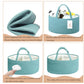 Baby Diaper Caddy Organizer, Large Cotton Rope Nursery Diaper Basket, Changing Table Organizer, Portable Tote Bag With Divider,
