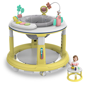 Baby Walker with Wheels, Baby Walkers and Activity Center with 5 Adjustable Heights, 360 Degree Swivel Seat, Music, Detachable T