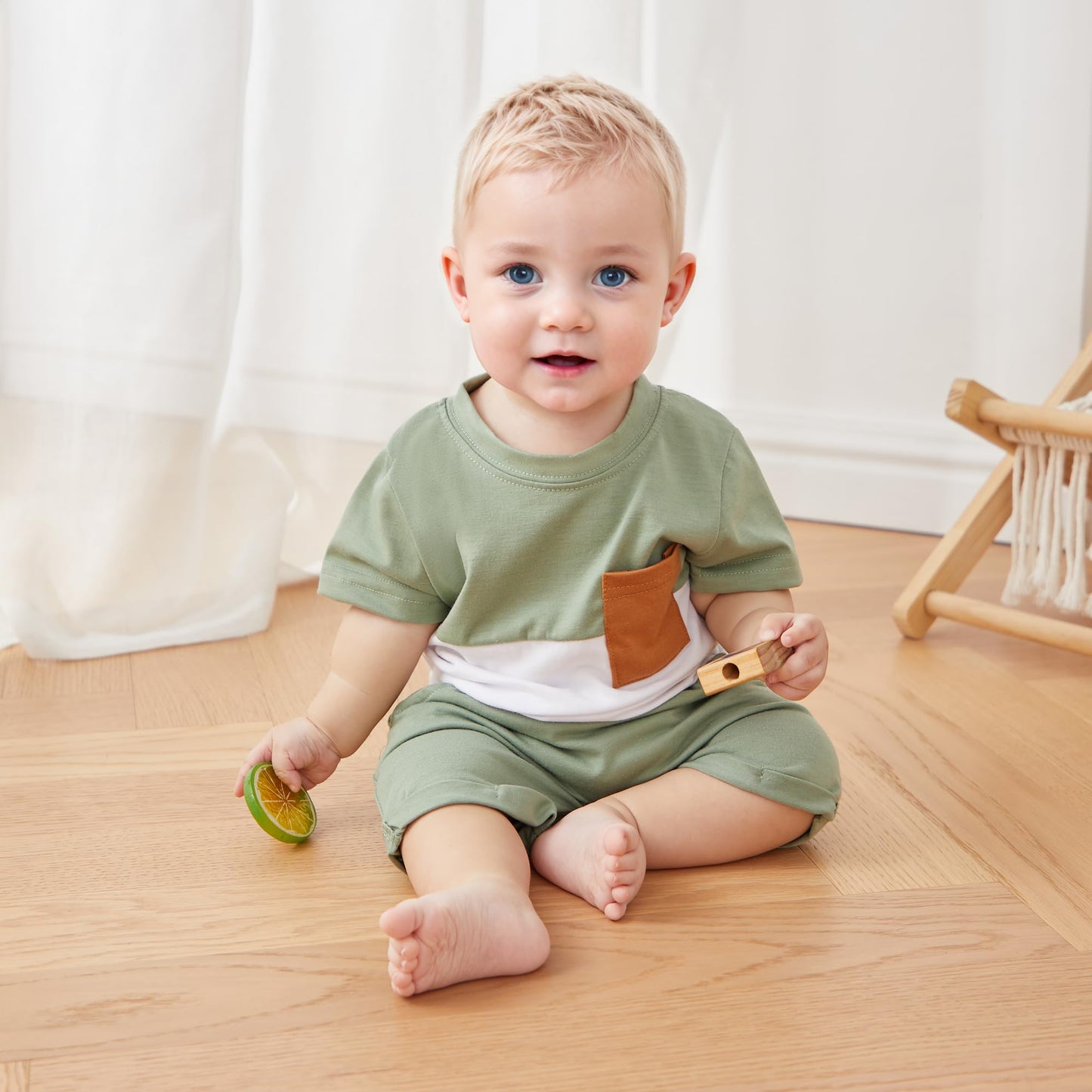 Toddler Baby Boy Summer Outfit Short Sleeve T Shirt Top Casual Shorts Set Infant Newborn Clothes 6 12 18 24 Month 2T (Green, 18-