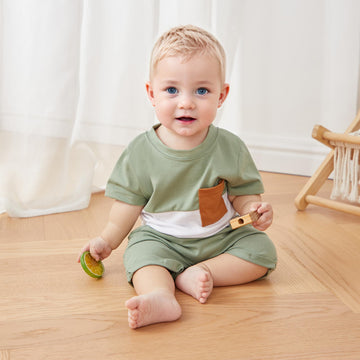 Toddler Baby Boy Summer Outfit Short Sleeve T Shirt Top Casual Shorts Set Infant Newborn Clothes 6 12 18 24 Month 2T (Green, 18-