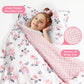 Phf Toddler Nap Mat With Removable Pillow And Minky Fleece Blanket, Rollup Design Warm Slumber Bags For Girls, 50 'X20 'X2 '