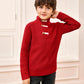 Makkrom Toddler Sweater Baby Boy Girl Turtleneck Cable Knit Sweaters Long Sleeve Christmas Outwear Spring Fall Winter Red