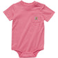 Carhartt unisex-baby Short-Sleeve Pocket Bodysuit, Bright Pink Lemonade, 9M
