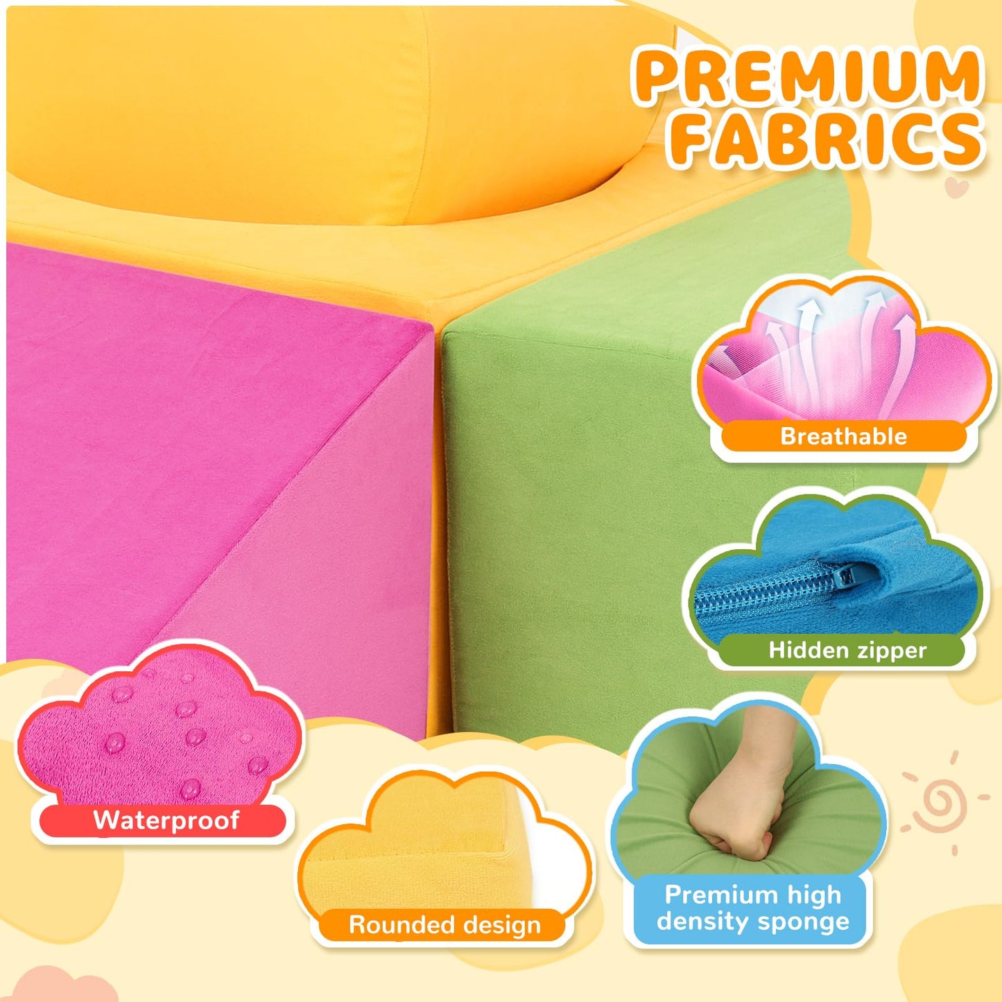 Edbuosy Toddler Climbing Toys Indoor, 7-Piece Colourful Foam Climbing Blocks For Toddlers, Soft Play Climbing For Toddlers, Modu