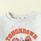Mozikqin Toddler Baby Boy Girl Football Sweatshirt Long Sleeve Pullover Sweater Tops Thanksgiving Outfit Fall Clothes (Touchdown