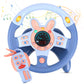 deAO Kids Steering Wheel for Backseat with Key Pretend Driving Simulated Driving Steering Wheel Toy with Light and Music Gifts f