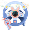 deAO Kids Steering Wheel for Backseat with Key Pretend Driving Simulated Driving Steering Wheel Toy with Light and Music Gifts f