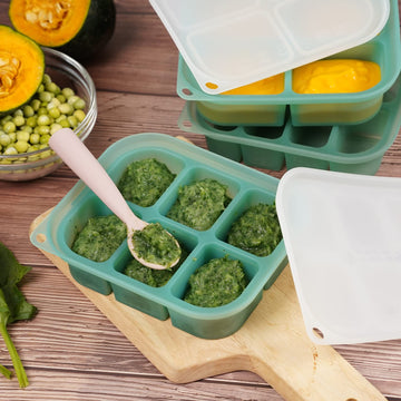 Haakaa Silicone Baby Food Freezer Tray With Lid By Haakaa - Perfect Storage Container For Homemade Baby Food, Vegetable & Fruit