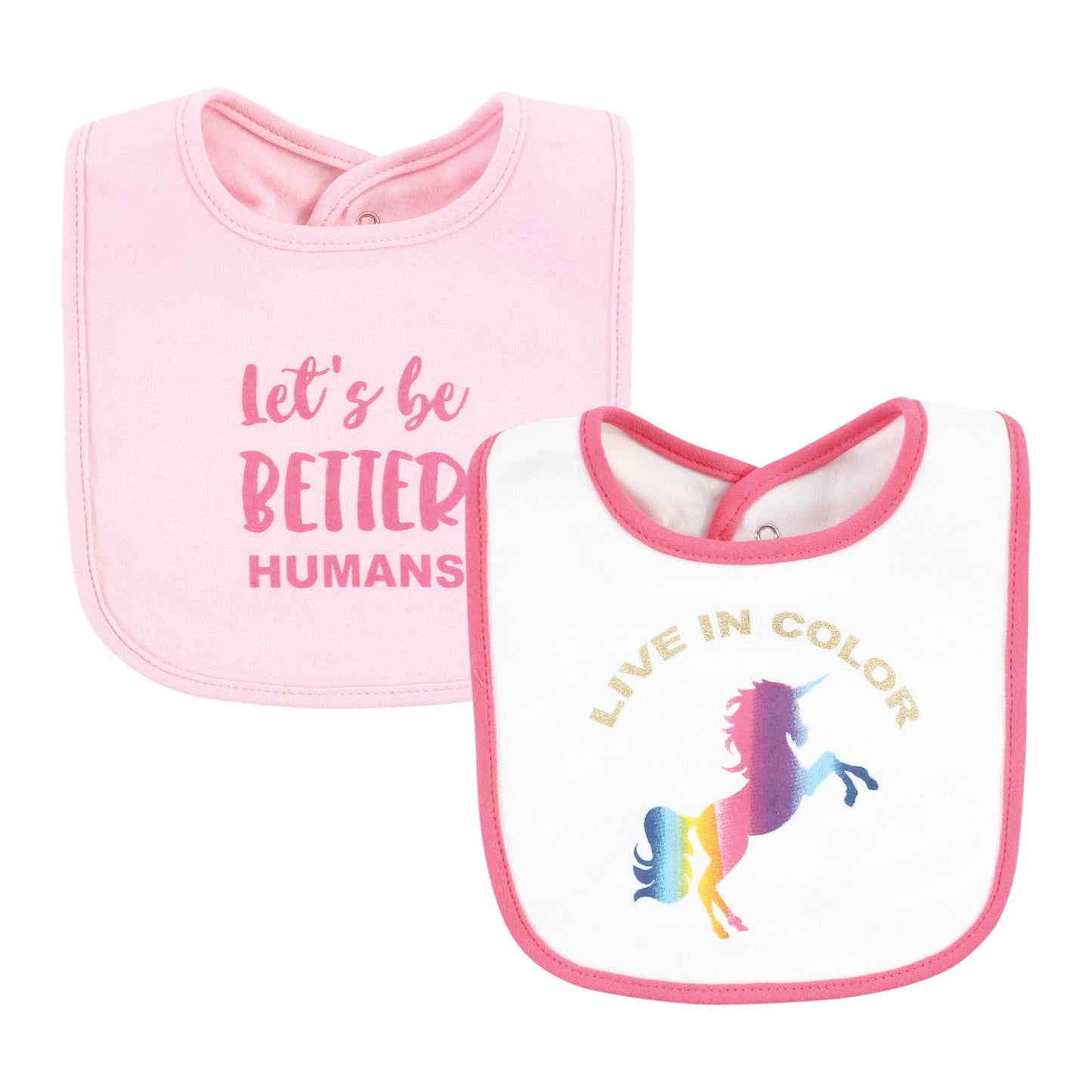 Hudson Baby Unisex Baby Cotton Bibs, Empowerment, One Size