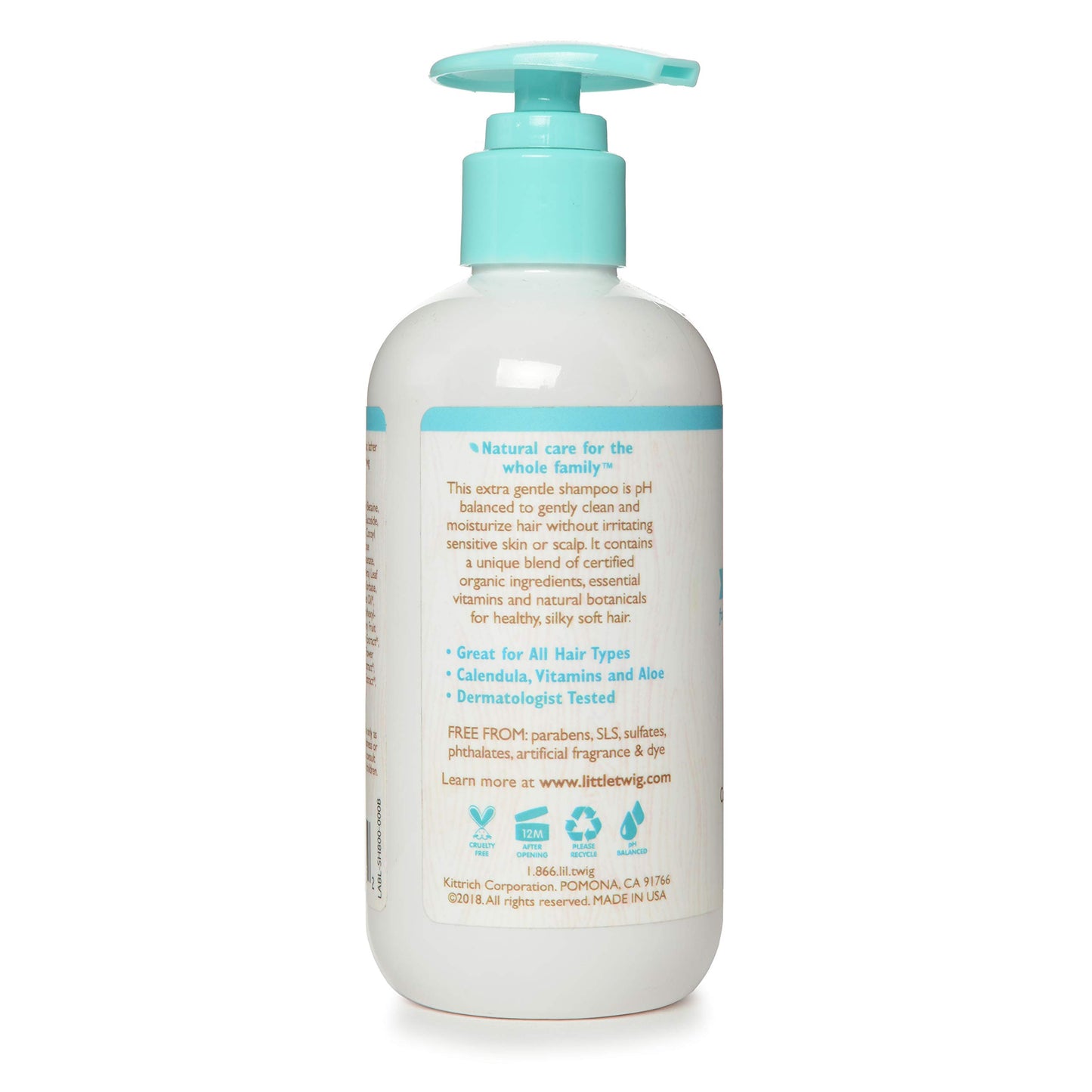 Little Twig Fragrance-Free Shampoo, Hair Shampoo With Natural Plant Derived Formula, Vegan, Gluten-Free, Perfect For Newborns, 8