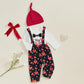 Beqeuewll Valentines Newborn Baby Boy 3Pcs Clothes Infant Long Sleeve Romper Cute Pattern Suspender Pants Overalls Outfits (Firs