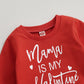Infant Baby Girl Boy Valentine 'S Day Outfit Long Sleeve Crewneck Sweatshirt Pullover Tops Shirts Fall Winter Clothes (V-Red, 2-
