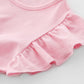 Lyxiof Girls Tutu Dress Casual Tulle Summer Solid Color Ruffle Sleeve Dress Pink 130Cm