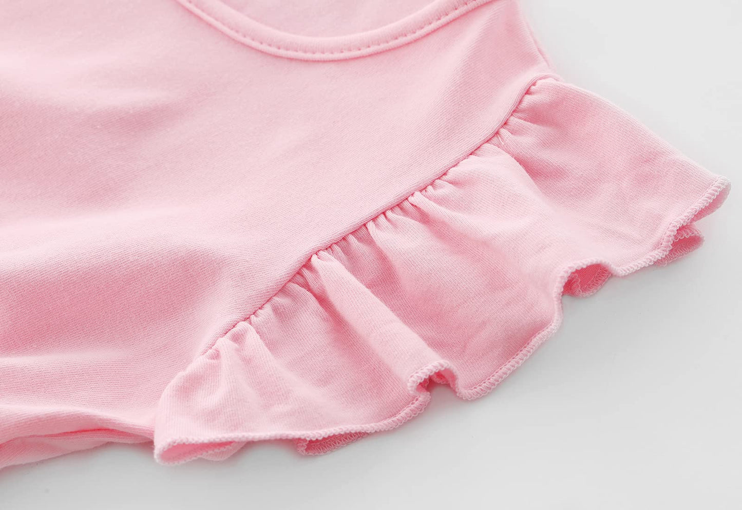 Lyxiof Girls Tutu Dress Casual Tulle Summer Solid Color Ruffle Sleeve Dress Pink 130Cm