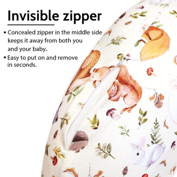 Jundetye Nursing Pillow Cover For Baby Boy And Girl, Ultra Soft Comfortable Stretchy Removable Slipcover For Newborn Breastfeedi