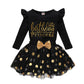 Lysmuch Toddler Kids Baby Girl'S Birthday Outfits Princess Vest Sleeveless Shirt Mesh Tutu Skirt Set (Black Birthday Princess Lo