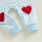 Bagilaanoe Infant Baby Boy Valentines Day Outfit Clothes Plaid Long Sleeve Romper One Piece Jumpsuit Pants (Blue, 12-18 Months)