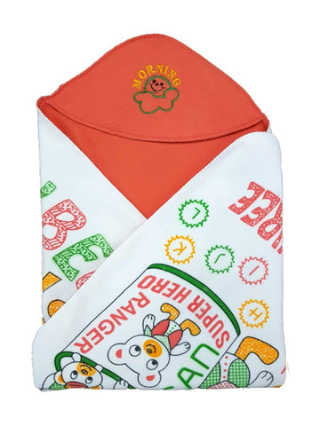 NAMAN Embrodiary All Season Newborn Baby Wrapper with Hodded Blanket for Baby boy and Baby GirlOrange_1