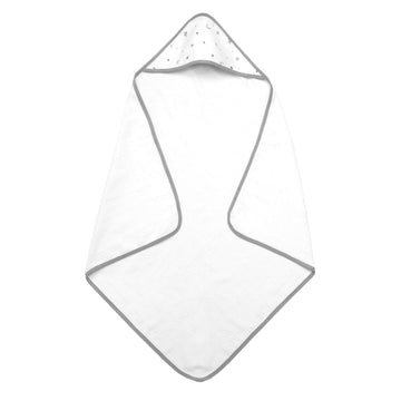 Tl Care Terry 2 Pack Hooded Towels Made With Organic Cotton, Grey Stars/Grey Zigzag, For Boys And Girls